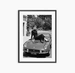 Audrey Hepburn, Photography Prints, Ferrari Poster, Retro Prints, Vintage Poster, Black and White Wall Art, Museum Quality Wall Art
