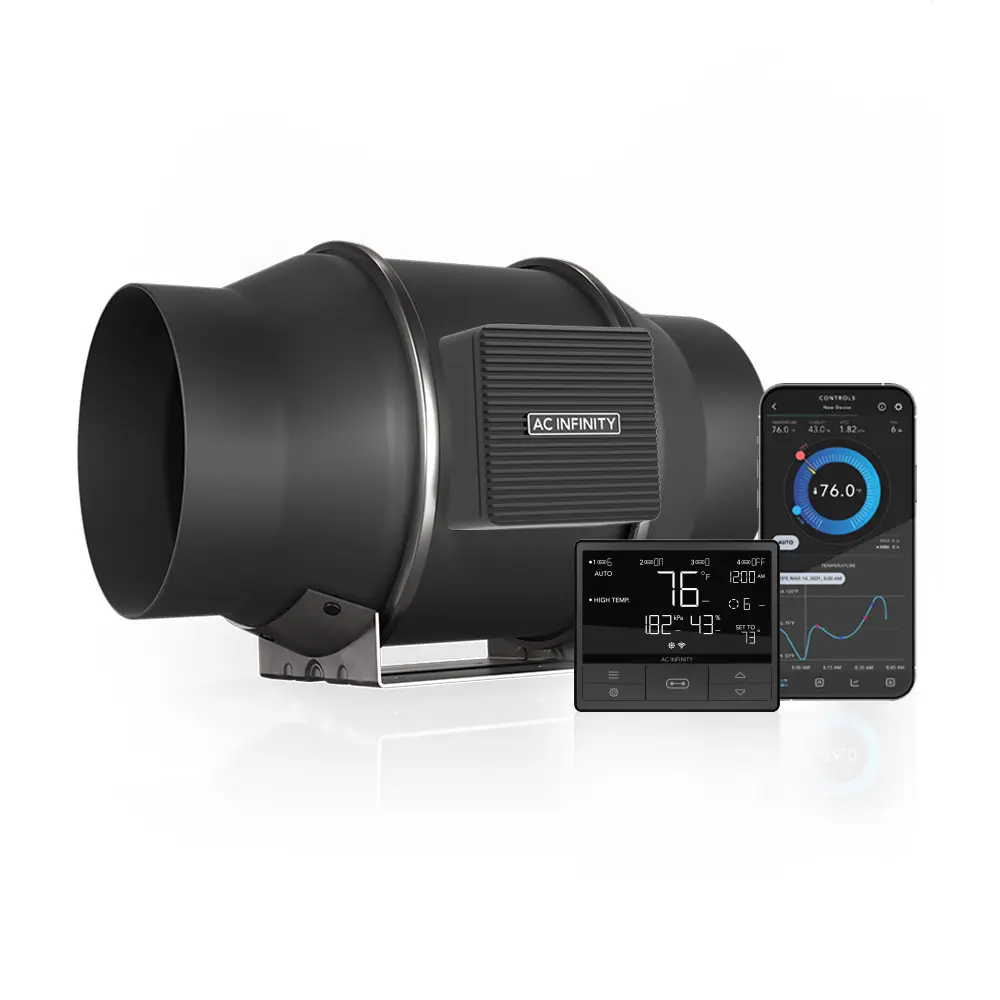 CLOUDLINE T6, Quiet Inline Fan 6" with Temperature Humidity VPD Controller
