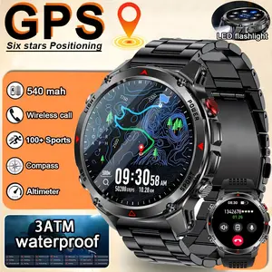 2026 New GPS Smart Watch, 1.46 Inch IPS Screen, Men's High-Quality Watch, Compass, 100+ Sports Modes, Step Counter, Calorie Calculator, Android & iOS, Health Fitness Smartwatch