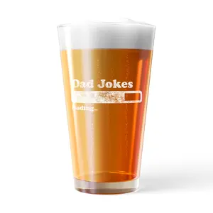 Dad Jokes Loading Pint Glass Funny Sarcastic Load Bar Graphic Novelty Cup-16 oz Funny Drinking Glasses Dad Joke  Funny Sarcastic  Novelty Drinking Glasses White Standard