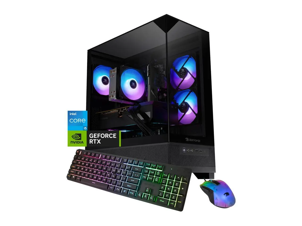 iBUYPOWER Element SE Gaming PC Desktop Computer Intel Core i5 14400F CPU, NVIDIA GeForce RTX 5060 8GB GPU, 16GB DDR5 RGB RAM, 1TB NVMe SSD, Windows 11 Home, Keyboard, Mouse - Black