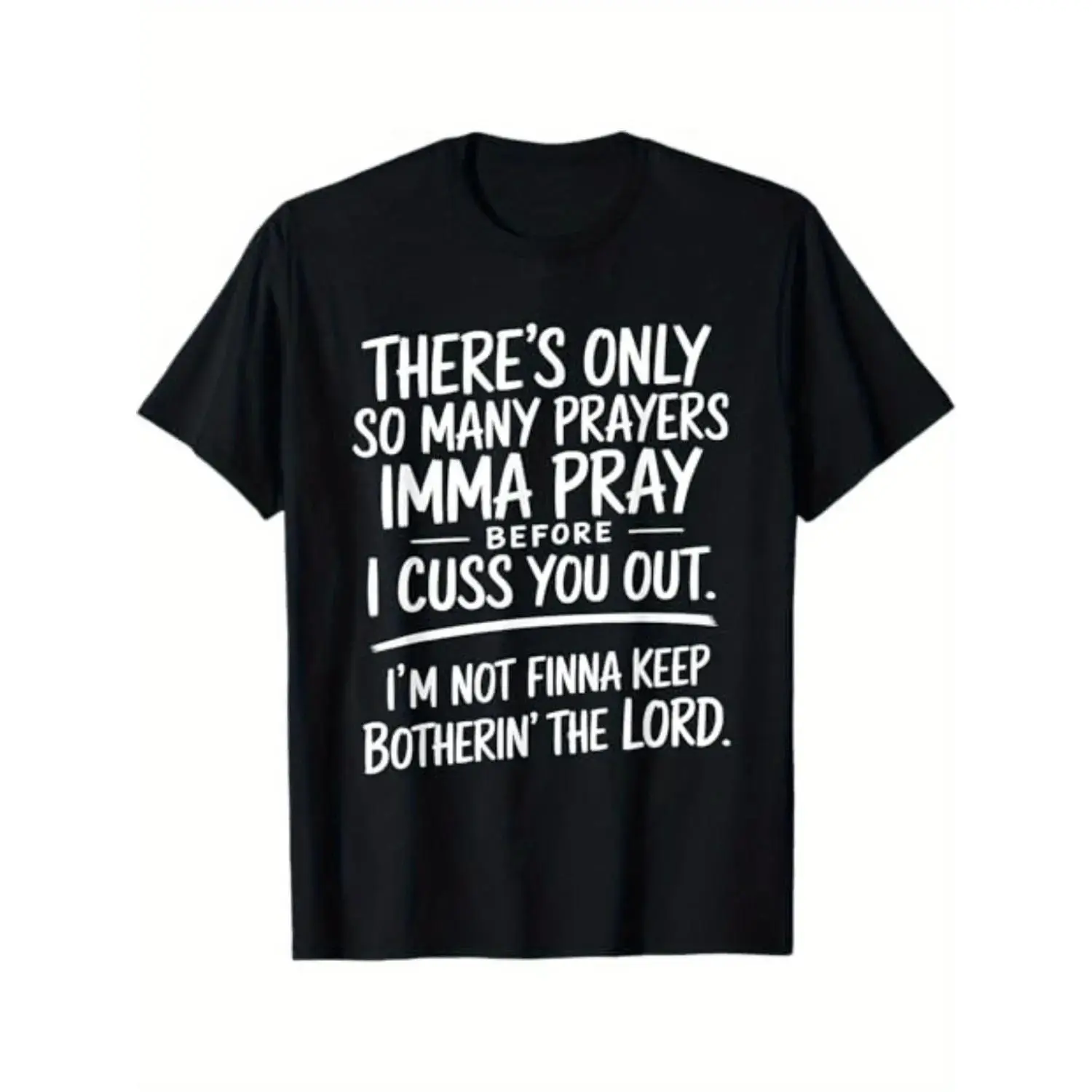 Exclusive Street Style Holiday T Shirt with Prayers and Cursing Design Comfortable Relaxed Fit Summer Cotton Short Sleeve Tee for Men Dad and Friends