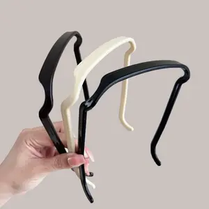 2pcs Sunglasses Headband For Women,Invisible Hair Hoop,Fixed Hairstyle Artifact,Suitable For Curly And Thick Hair With Square Headband (Brown)