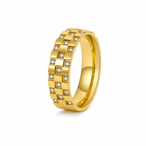 18K CZ Squares Ring