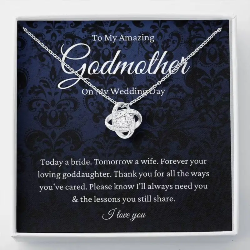 Godmother Necklace, Godmother Of The Bride Necklace Gift From Goddaughter, To Godmother Wedding Gift From Bride