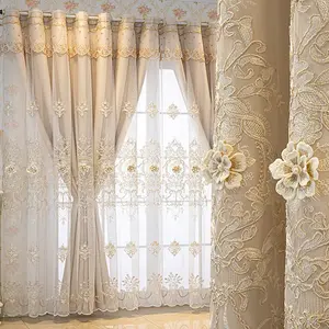Embroidered Curtain Pattern, Elegant Single Panel Curtains for Living Room & Bedroom Decor, Stylish Home Furnishing Accessories, Window Curtain