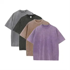 1/4 Pack Oversized Tshirts for Men Gym Vintage Heavyweight T Shirts Cotton Workout Acid Wash Baggy Tees