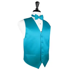 Turquoise Luxury Satin Tuxedo Vest