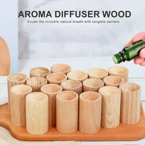 6-Count Eco-Friendly Wooden Scented Oil Diffusers - Portable Freshener, Home Aromatherapy Solution, Home Fragrance Decor, Room Odor Eliminator, Diffuser for Bathroom, Yoga Studios