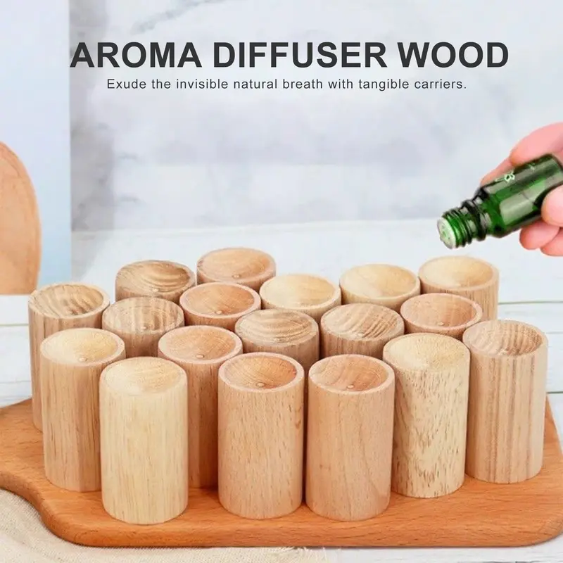 6-Count Eco-Friendly Wooden Scented Oil Diffusers - Portable Freshener, Home Aromatherapy Solution, Home Fragrance Decor, Room Odor Eliminator, Diffuser for Bathroom, Yoga Studios