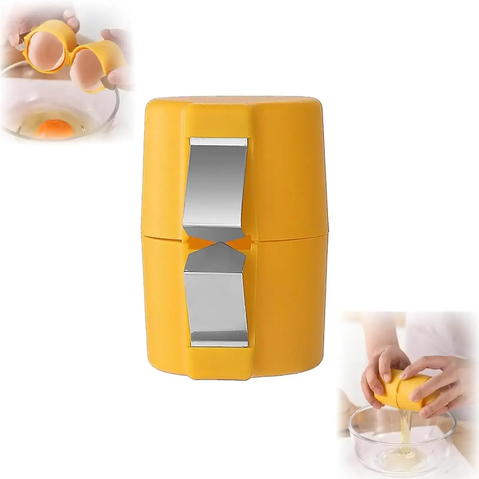 1/2Pcs Multifunctional Egg Shell Opener Handheld Egg Cracker Separator Tool Eggshell Cutter Easy Open Kitchen Gadget for Raw Egg NONE