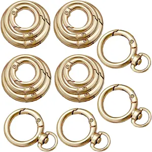 Carabiner Clips Key Chain Rings  Keyring Small Carabiner Clip  Clip Suitable for Chains Extender, Doll Hooks,Pet Tag Clip DIY Handicrafts(16Gold)