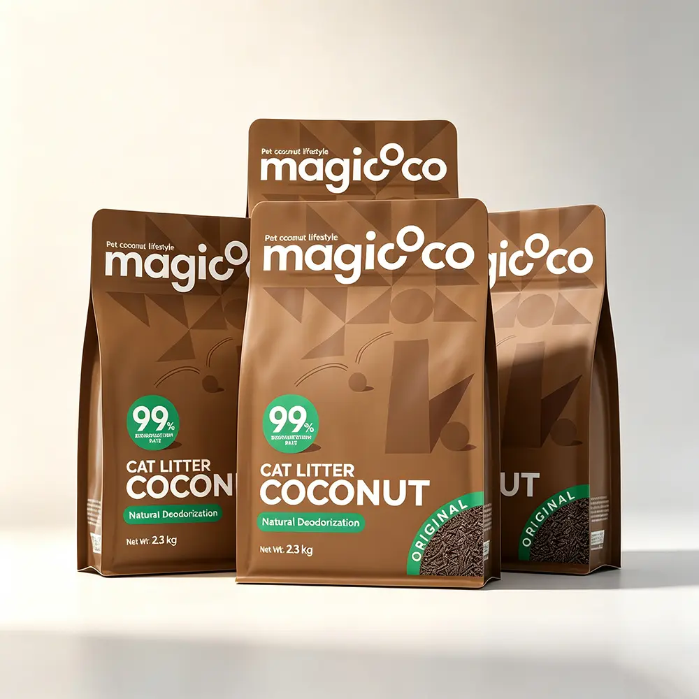 Magicoco Coconut Cat Litter 5LB 10LB 20LB, Natural Clumping Cat Litter with 99% Odor Control, Fast Clumping, Easy Scoop, Low Dust, Long Lasting Freshness