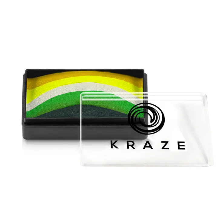 Kraze FX Dome Stroke by Linnea Novak - 25g Cosmetic Grade Solid Neon Flower Leaf Face Paint Wax Cream, Hypoallergenic, Oil-Free, Full Coverage, Long Wear, 12 Months Shelf Life, Vegan, Glycerine, Fair Skin, All Skin Types, Fairs, Cruelty-Free