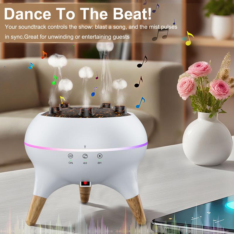 Dynamic Multi-Spray Aromatherapy Machine Desktop Flame Humidifier Household Large Fog Colorful Light with Remote Control Jellyfish Diffuser