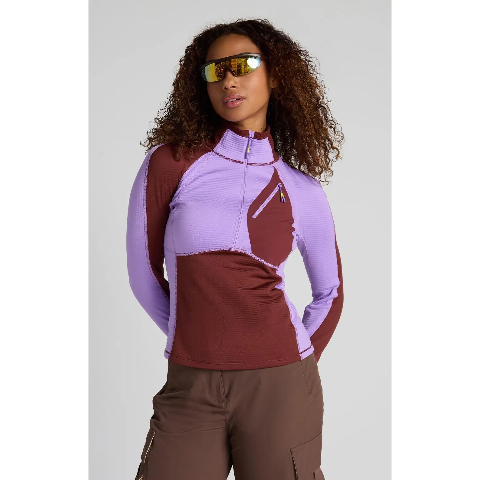 Joytrek Midlayer Grid Fleece Zip Neck