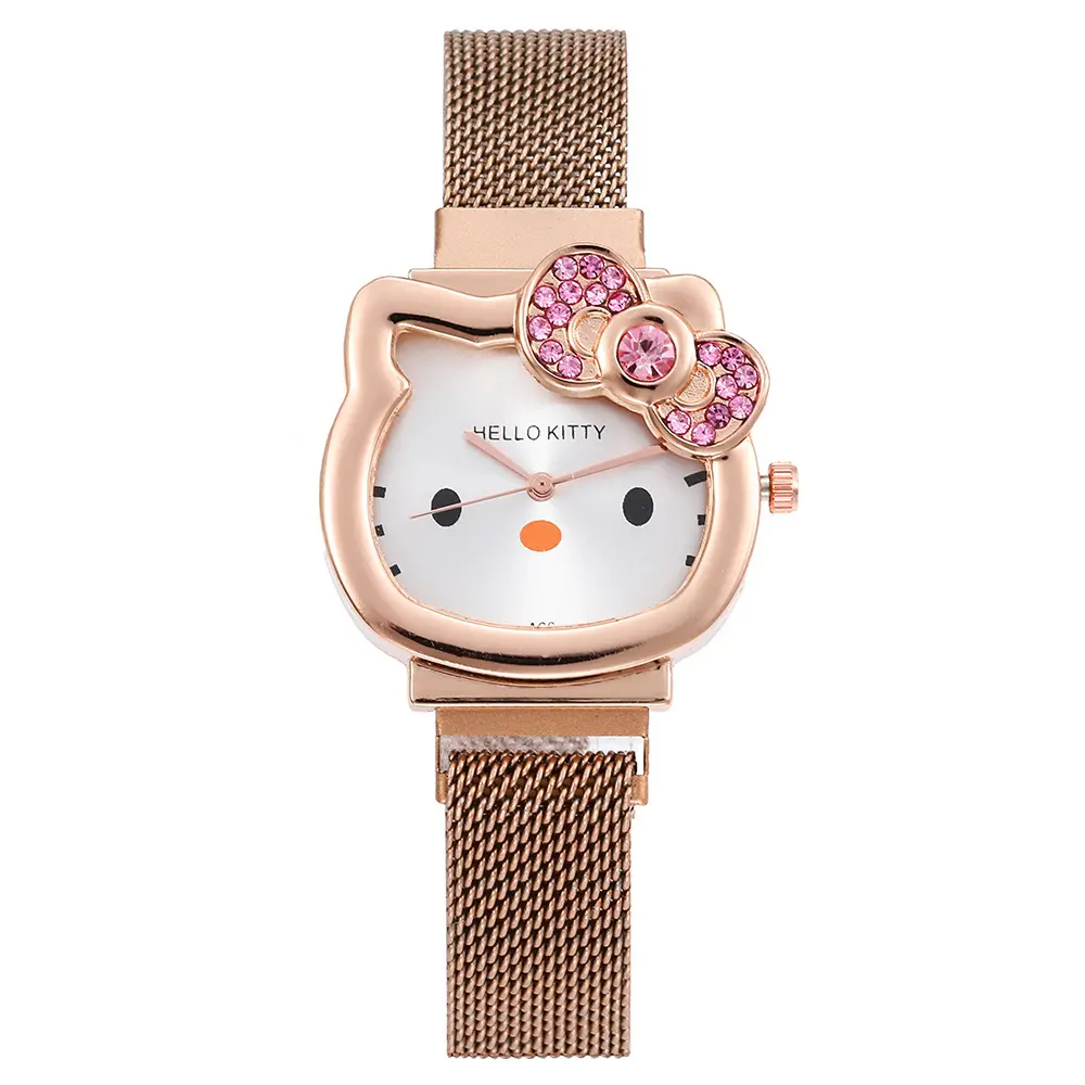 Sanrio Kawaii Hello Kitty Watch by Sanrio I Adorable Character Dialwith Bow, Adjustable Strap, Perfect Cute Gift for Girls & Fans