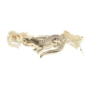 Gold Alligator Bangle Bracelet
