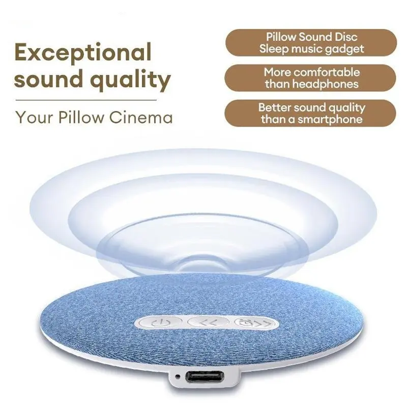 S1 Ultra-Thin Bluetooth Pillow Speaker - Bluetooth 6.0, 3D White Noise, Immersive Sound Field, Air Conduction Audio Design, USB Type-C Wireless 3D Sound Speaker for Bedtime Music, Headphone-Free Sleep, Android & iOS Compatible, 3D Sound Speakers