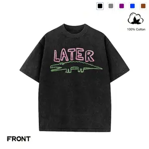 Later Alligator Funny Graphic T-Shirt, Vintage Wash 100% Cotton Oversized Tee, See You Later Alligator Crocodile Doodle Shirt, Retro Y2K Funny Animal Top, Perfect Gift for Animal Lovers # 100PercentCotton # VintageStyle # FunnyMemeTshirt # GiftForHer