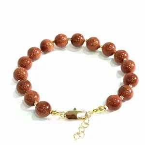 Pulsera lluvia de oro venturina