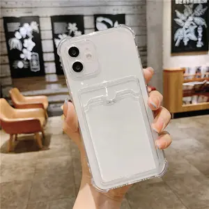 Transparent Silicon iPhone Case with ATM Card Wallet for iPhone, Highest Quality iPhone Case, Plastic Case for iPhone 15 14 13 12 11 Pro Max Plus X