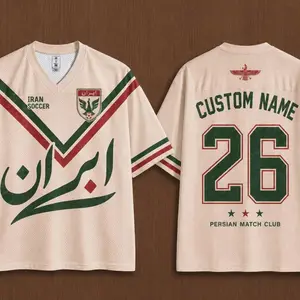 Iran Soccer Jersey Personalized Vintage Football Shirt, Custom Name Number Iran Fan Gift, Persian Football Tee 1L5