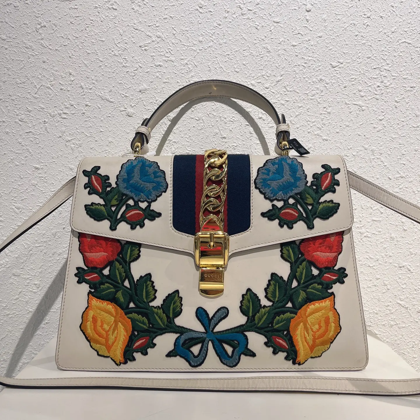Pre-owned GUCCI Sylvie White