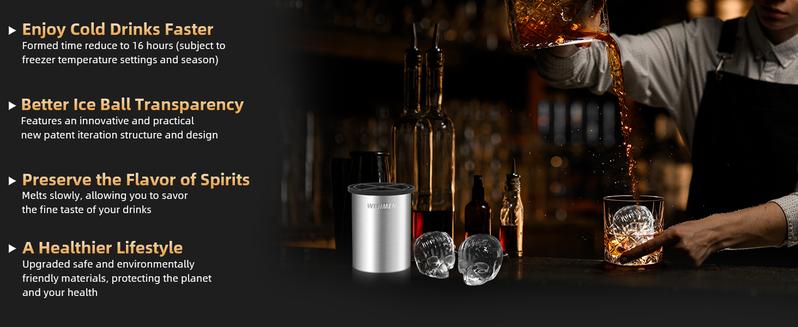 Drink Like a Rebel!  Crystal Skull Ice Balls for Whiskey & Cocktails Silicone Utensils Stainless Steel #SkullIce #DrinkUpgrade Kitchen