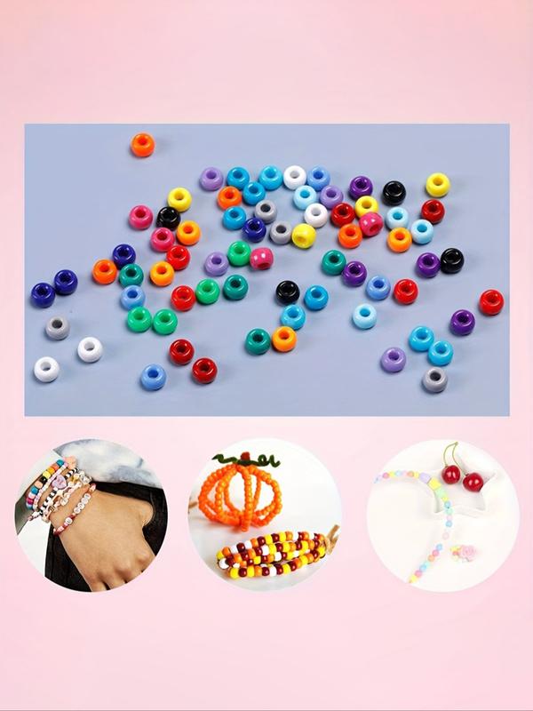 2700/3600pcs Pony Beads Jewelry Making Kit, Colorful Rainbow Hair Beads for Hair Braiding, 24-Color Friendship Bracelet Beads, Bead Assortment