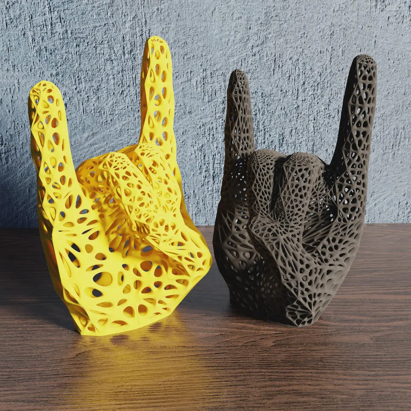Voronoi Rock Hand Sculpture