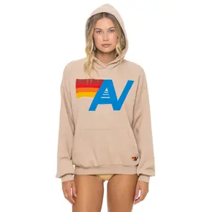 LOGO PULLOVER RELAXED HOODIE - SAND