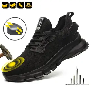 【Clearance Sale】Men's Ultra Lightweight Safety Work Shoes - Super Light, Anti-Crush, Wear-Resistant, Breathable, Puncture-Proof, Mesh Upper, Thick Sole,FathersDayGift