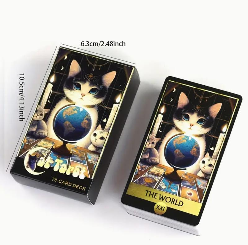 Cat Tarot Cards Deck - Elegant Design with Assorted Cards for Meditation and Guided Imagery - 78 Card Deck - Perfect for Spiritual Journey