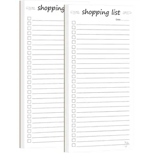 Shopping List Notepad, Grocery List Task Planner Writing Pad, 2 Pack 3.7x8.5, Store, Market, Pad for Planning, Simple Stylish To-Dos Memo Pad for Planning, Tasks, Appointments, Reminders, Home, Office - 50 Sheets per Pad (Shopping List, 3.7" x 8.5")