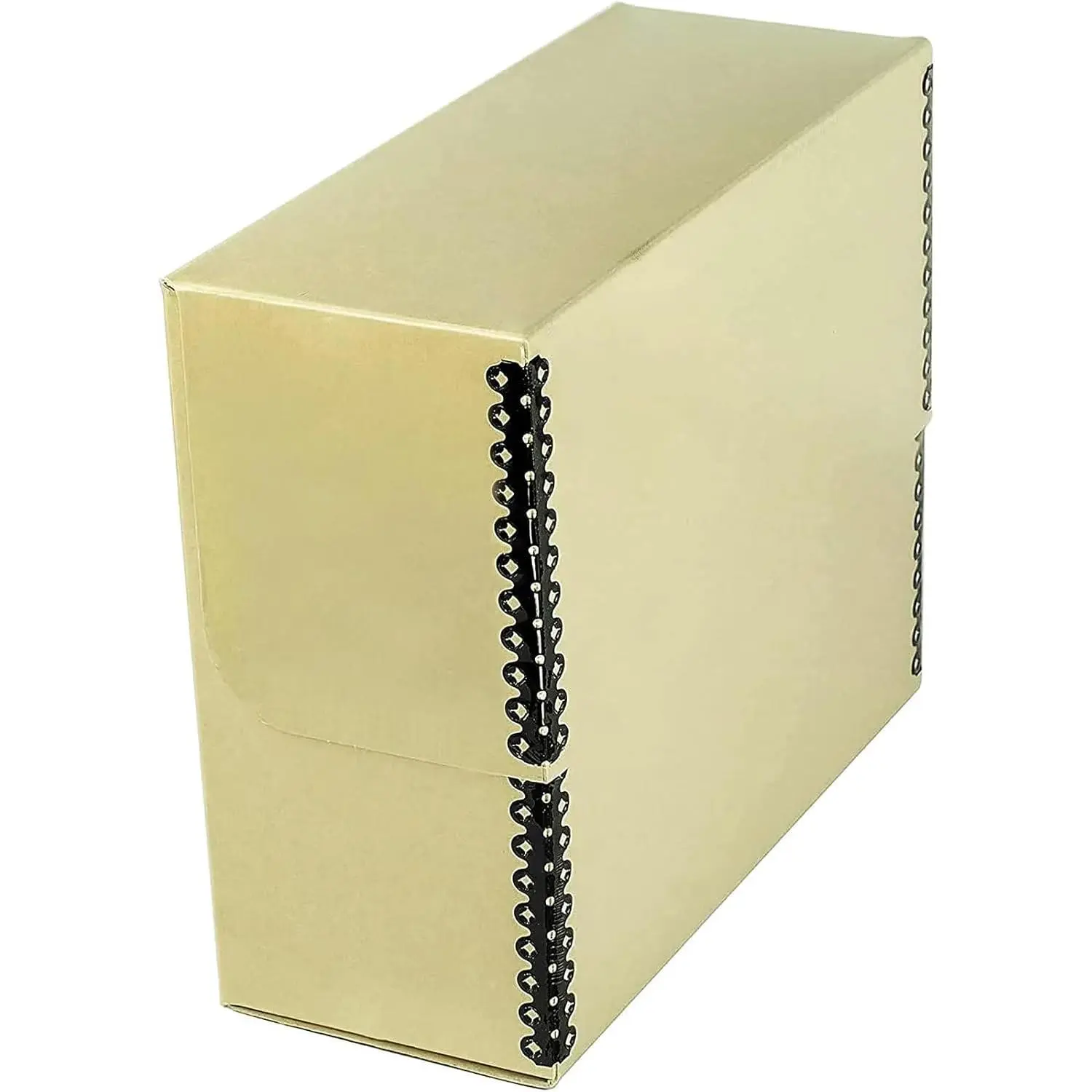 Archival Document Storage Box with Metal Edge, Acid-Free Tan Boxboard, Organize and Store Files, Prints, Photos, Legal-Sized Case 15.5" x 10.5" x 5" Wide