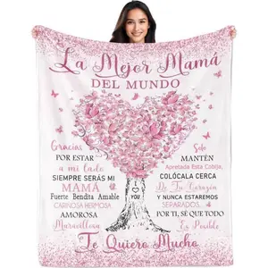 Soft Comfortable Funny Throw Blanket Regalos Para Mama,Mexican Mom Gifts,Regalos Para Mama En Español,Gifts For Mom In Spanish,The Best Mom Gifts Blanket,Mom Birthday Gifts,Mama Gifts,Mom Gifts From Daughters/Son