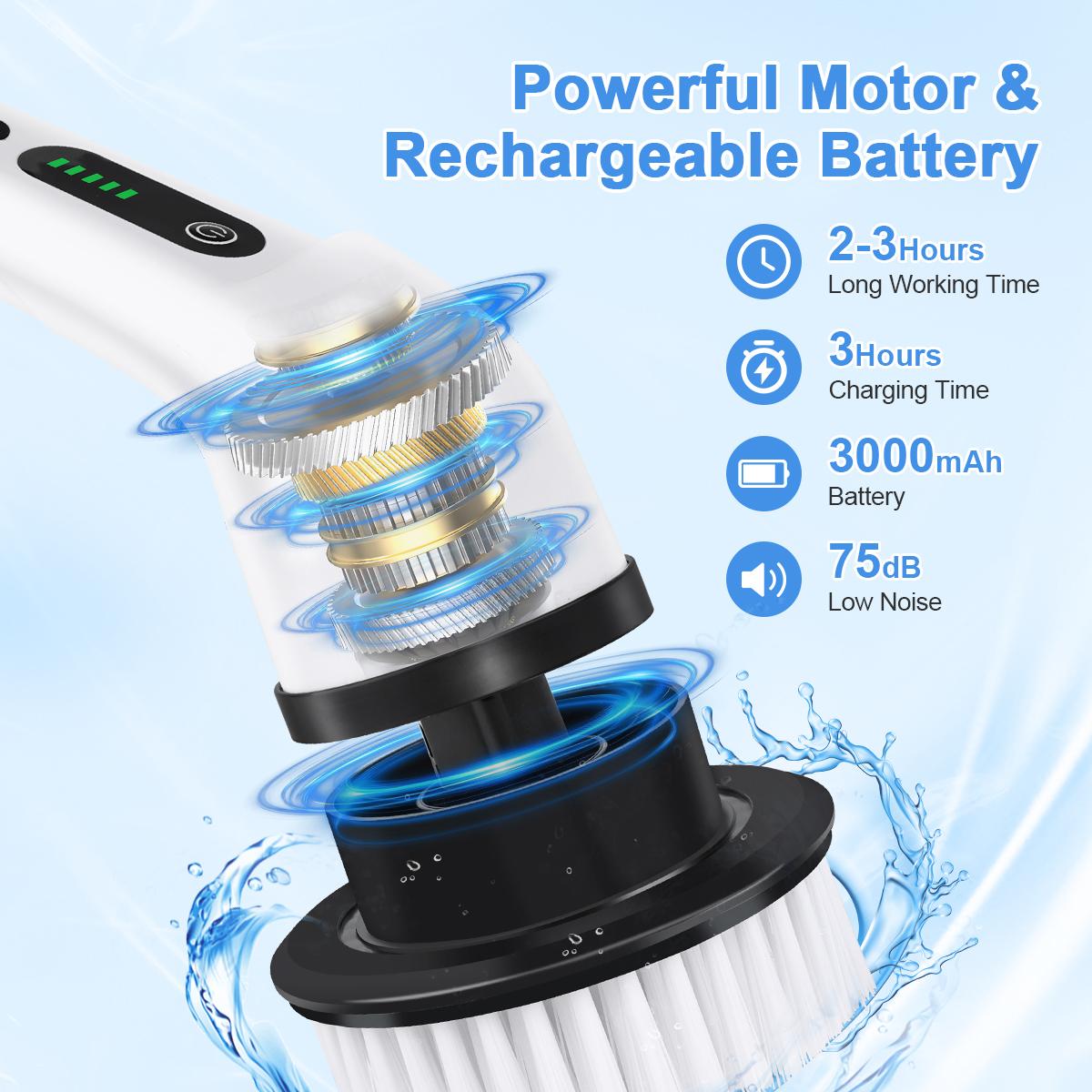 2026 New Electric Spin Scrubber — Cordless Design, IPX7 Waterproof Rating, Multi-Surface Versatility; Ultra-Long Battery Life, Adjustable Speed, Extendable Handle; A Multifunctional Cleaning Kit Designed Specifically for Bathrooms and Kitchens. 2026 New Electric Spin Scrubber — Cordless Design, IPX7 Waterproof Rating, Multi-Surface Versatility; Ultra-Long Battery Life, Adjustable Speed, Extendable Handle; A Multifunctional Cleaning Kit Designed Specifically for Bathrooms and Kitchens.