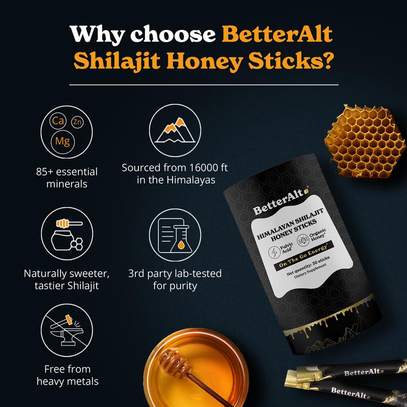 【LIVE Special】Pack of 4 Shilajit Honey Sticks Flavor Sweet