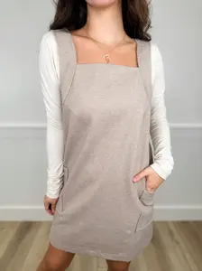 Hem & Thread Very Aesthetic Taupe Dress