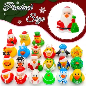 15pcs Christmas Duck Bath Toy Set,  Festival Vinyl Rubber Duck Collection - Cute Animal Bath Toy for Kids, Baby Shower Gift, Party Decoration (Assorted Styles)
