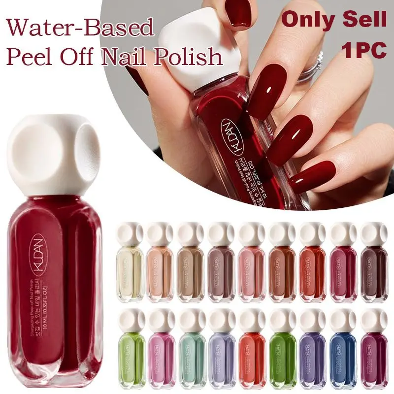 10ml Quick Dry Water-Based Peel-Off Cosmetic Nail Polish, 41 Colors, Peelable & No-Bake, Easy to Remove, Fragrance-Free, Hypoallergenic & Alcohol-Free Nail Polish, for DIY Nail Art Manicure at Home or Salon, No UV Lamp Needed, Nail Care