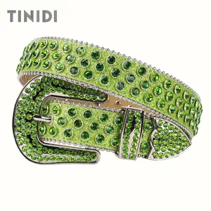 Rhinestone Belt For Men, Western Cowboy Cowgirl Bling Design Waist Belt Strap For Jeans Dress Buckles Waistband