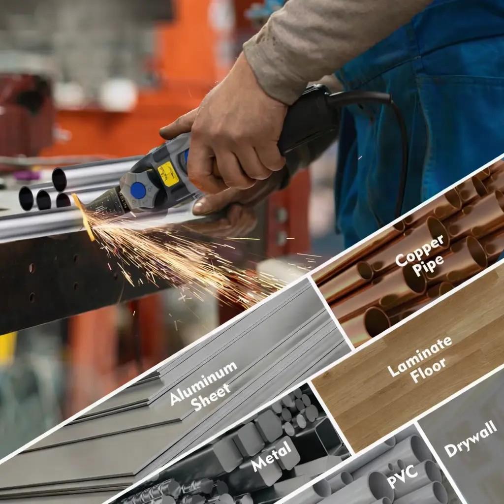 Oscillating Saw Blades 2PCS Titanium – Universal Multitool Blades Quick Release for Wood Plastic Metal, Heavy Duty Cutting Kit