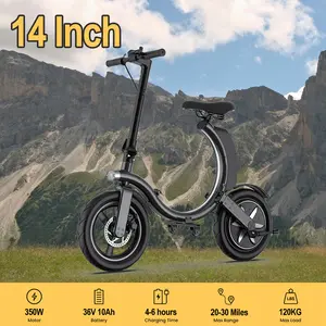 New foldable mini scooter with 14 inch tires, 36v10Ah battery, 350W high power motor, maximum speed of 25KM/h, front disc brake, rear electronic brake, aluminum alloy body, compact size, and a maximum travel of 25 miles Folding scooter