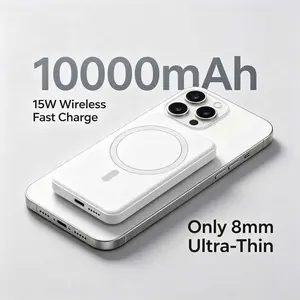 MagSafe 10000mAh Magnetic Power Bank - Fast Wireless Charging Mobile Accessory, Charger & Battery in 1 for iPhone 17/16/15/14/13/12 All Series with Lightning Compatibility