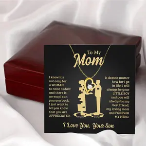 Custom To My Mother Necklace Gift Box Black Mesage, Necklace Gift for Mother for  Mother's Day, or Special Occasions With Elegant Box and Message