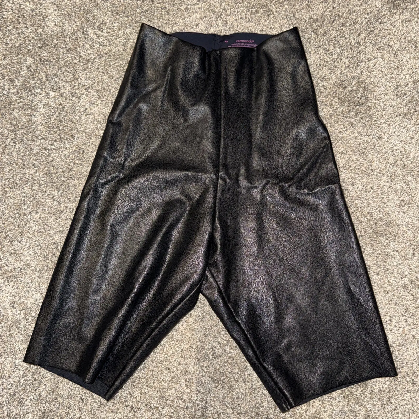 Women’s XS Commando Biker Shorts Faux Leather Black