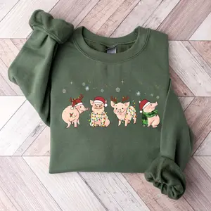 Merry Pigmas Sweatshirt, Christmas Pig Sweater, Christmas Pig Shirt, Pig Lover Gift T-Shirt, Funny Farmer Shirt