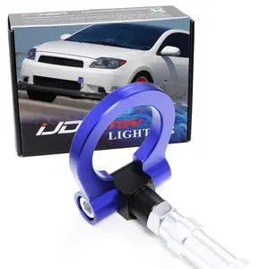 iJDMTOY Blue Track Racing Style Tow Hook Ring For 2005-2010 Scion tC, Made of Lightweight Aluminum